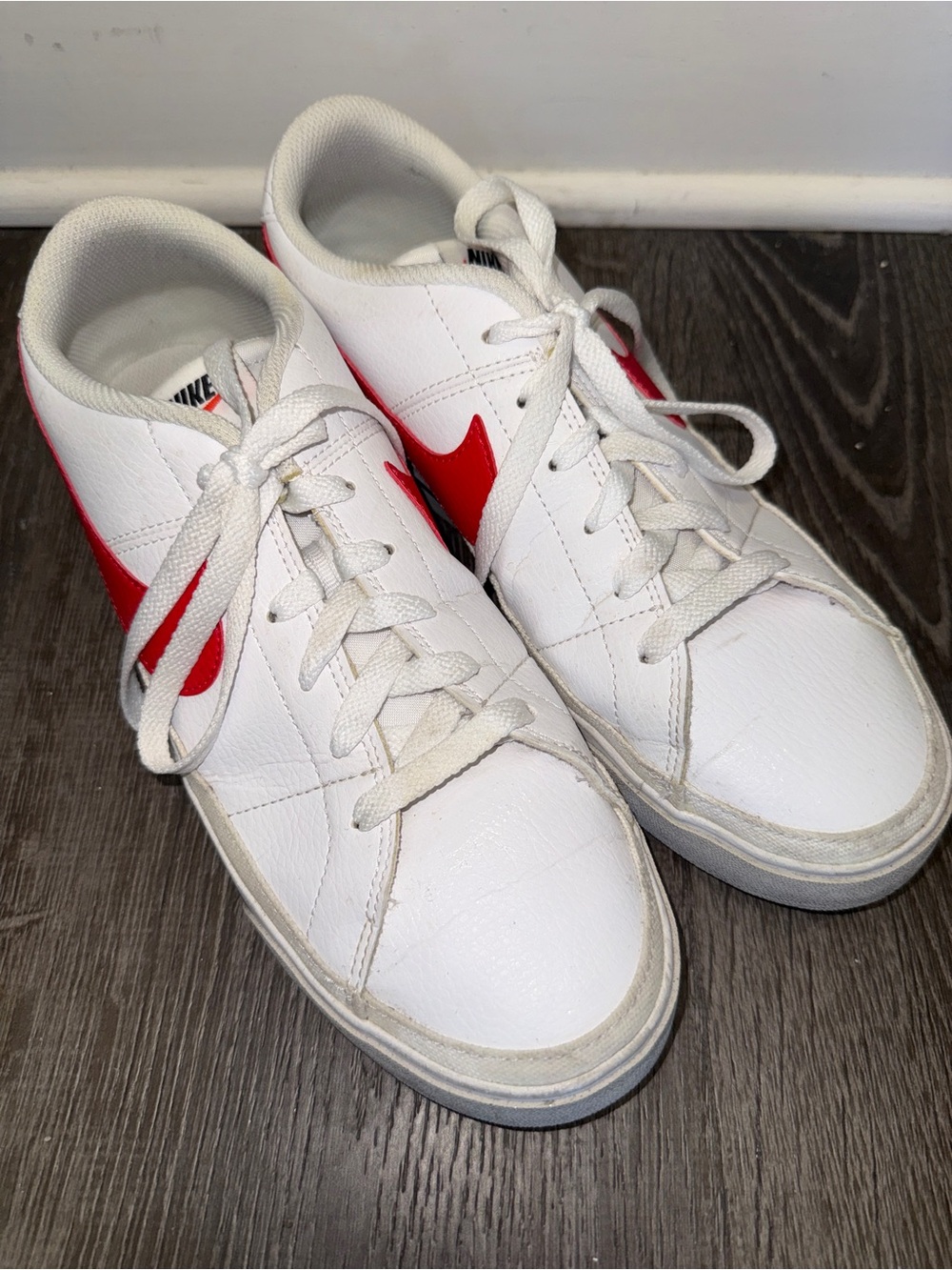 Nike Court Shot Sneakers | White/Red | Men’s Size 10